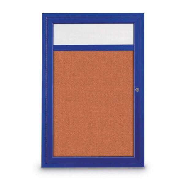 Slim Enclosed Corkboard, 30"x36", Bronze Alum Frame/Black
